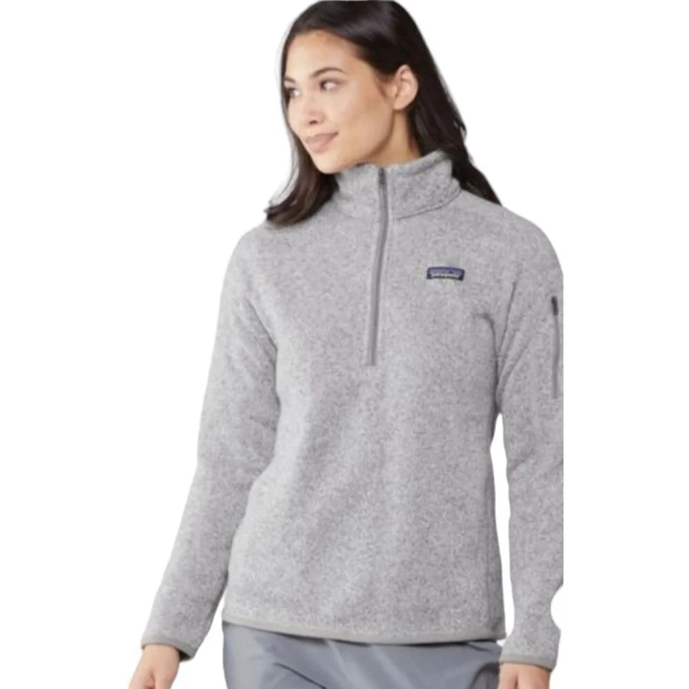 Patagonia Quarter Zip Pullover Better Sweater Fleece Women's sz S in White Birch